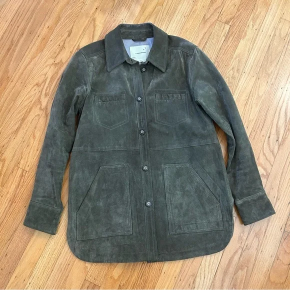 Anthropologie Green Leather Jacket - Picture 3 of 9